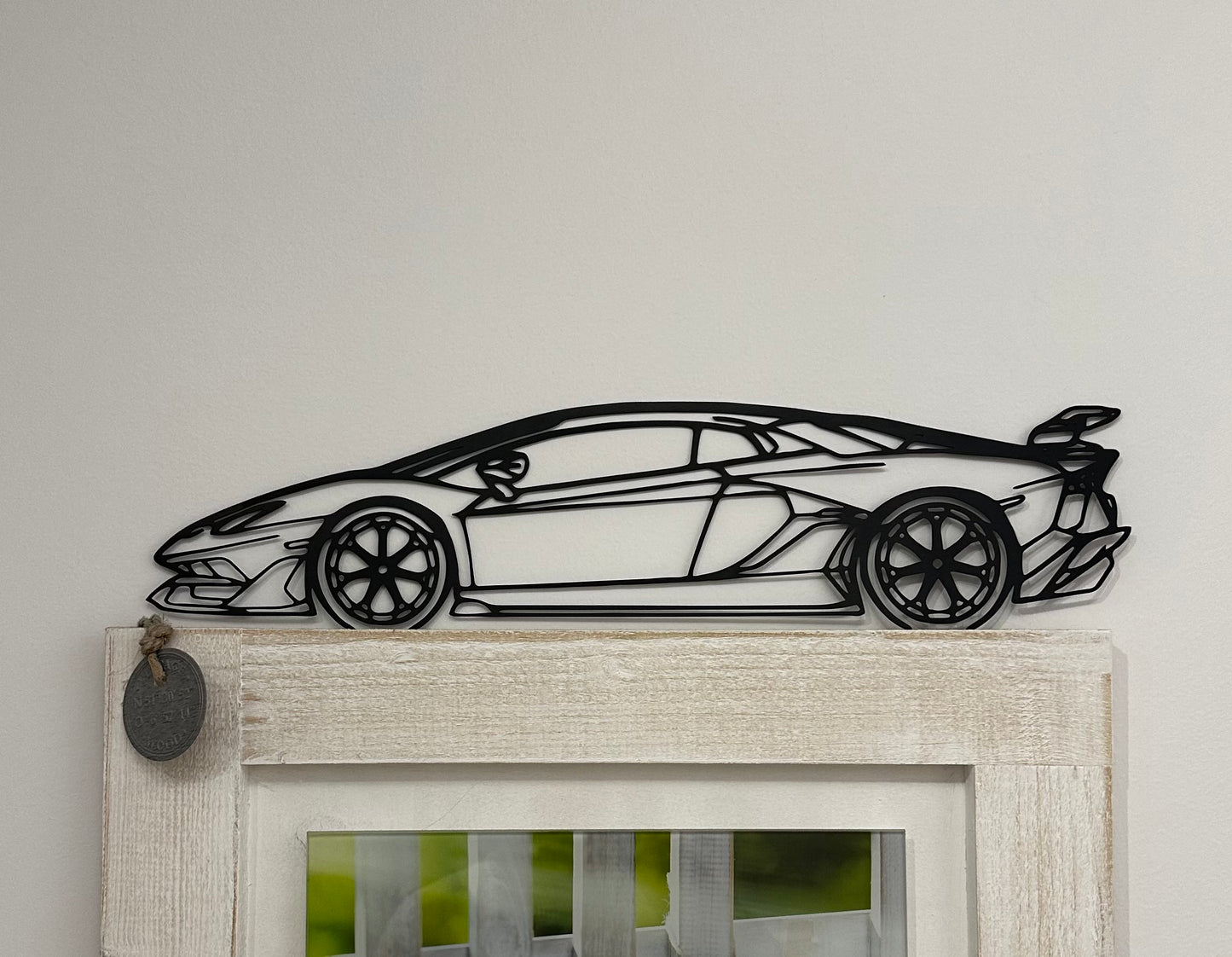 Aventador Hypercar Metallskulptur [Seitenansicht]